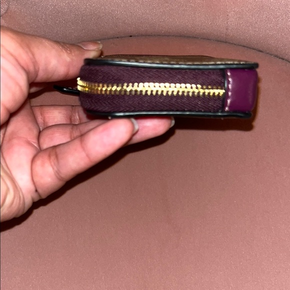 Coach Signature Card Holder with Purple Accent - Picture 3 of 7